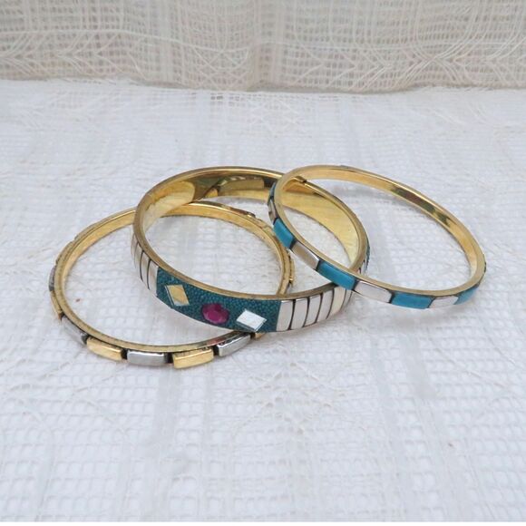 Set of 3 Boho Bangle Bracelets for Casual, Business, or Party Wear - Picture 2 of 6